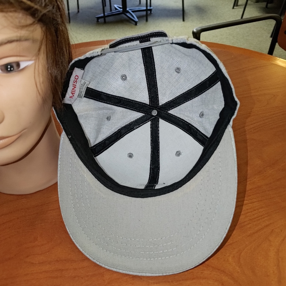 Miniso Stitched Leather Patch Snapback Hat Cap - image 9